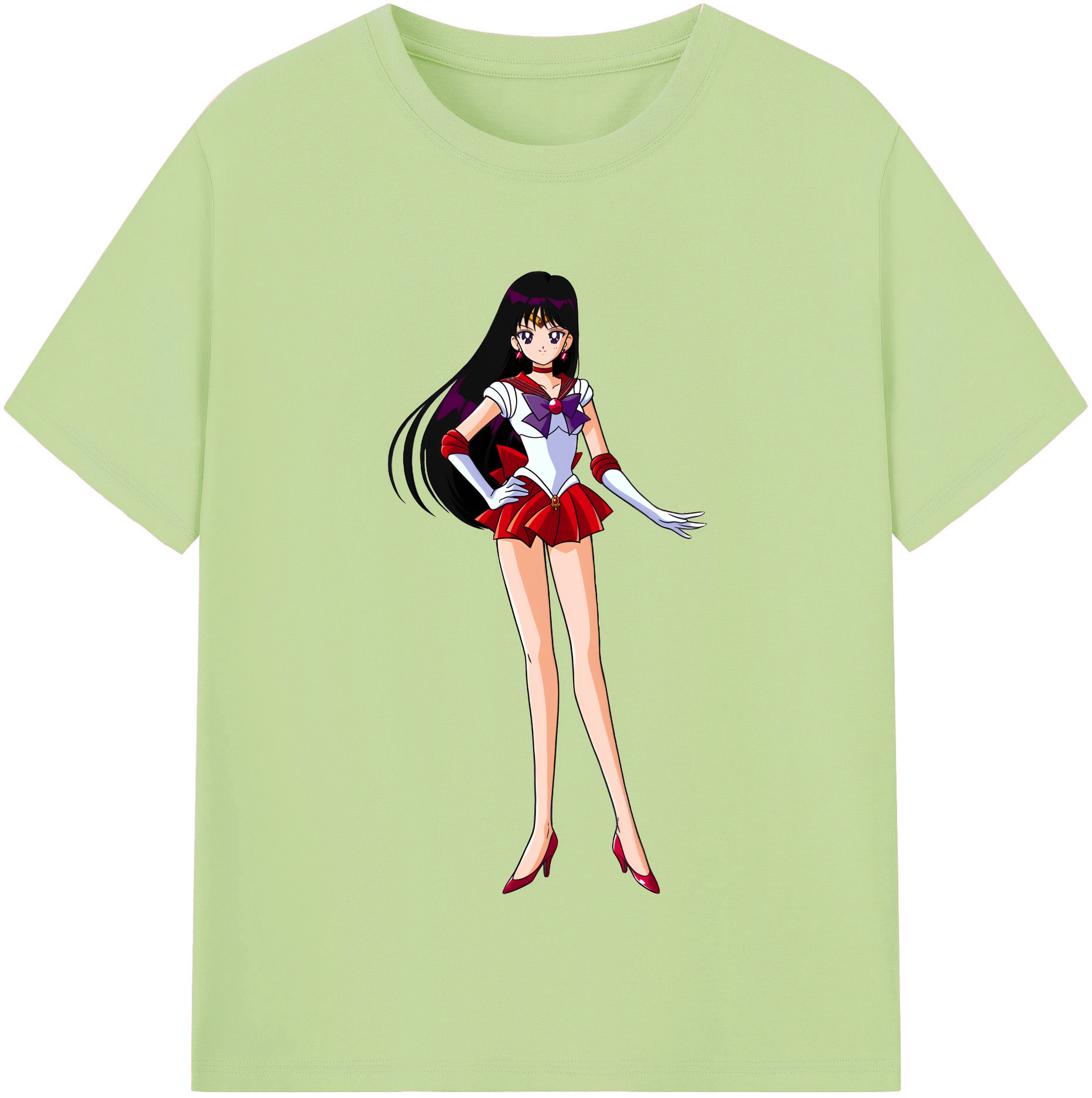 （画像用） 美少女戦士セーラームーン 火野レイ ひの レイ Sailor Moon Hino Rei （セーラーマーズ,Sailor Mars） 綿100％半袖Tシャツ（フロントプリント）